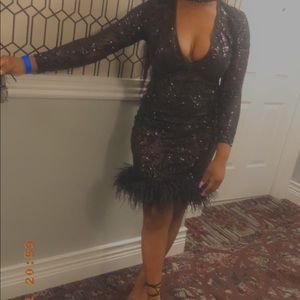 Black sequin dress